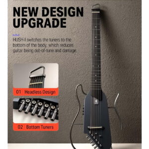 Guitarra Eléctrica De Viaje Donner HUSH I BLACK - Imagen 3
