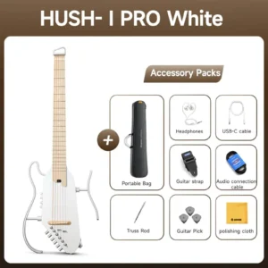Guitarra Eléctrica De Viaje Donner HUSH I PRO WHITE - Imagen 2