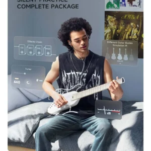 Guitarra Eléctrica De Viaje Donner HUSH I PRO WHITE - Imagen 5