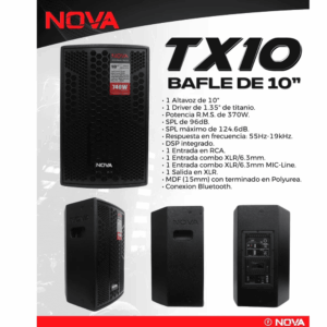 Vamav TX10 | 10” 300W RMS Activo Bluetooth + TWS + Portátil Profesional - Imagen 3