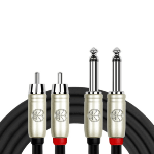 Cable 2 RCA a 2 Plug Mono Kirlin AP403PR‑3M‑BK, 3 m · Audio Unbalanced RCA → 1/4” TS 🔌🎚️ - Imagen 3