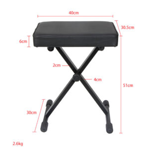 Pack Atril Barra Doble Reforzada y Banqueta Acolchada para Teclado Hebikuo Q2XC2Q90B, seguridad y comodidad - Imagen 3