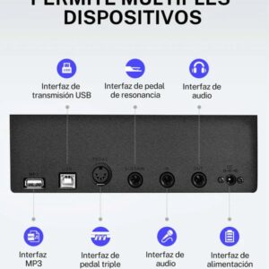 Piano Digital Donner DEP-20 Lite 88 Teclas – Incluye Atril, Pedal Sustain y Soporte de Partituras - Imagen 3