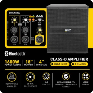 SKP DX18S — Subwoofer Activo Profesional de 18", 800wrms, 133db. - Imagen 7