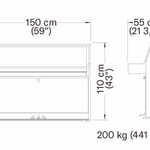 Yamaha B10 – Piano Acústico Vertical 88 Teclas Ébano Pulido con Banqueta - Imagen 6